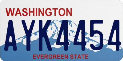 WA license plate AYK4454
