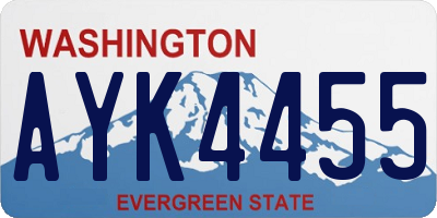 WA license plate AYK4455