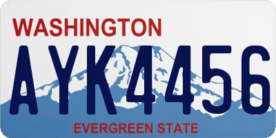 WA license plate AYK4456