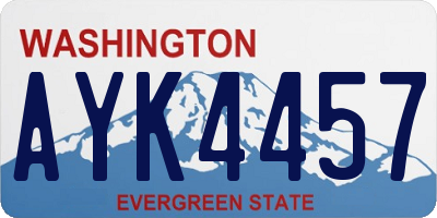 WA license plate AYK4457