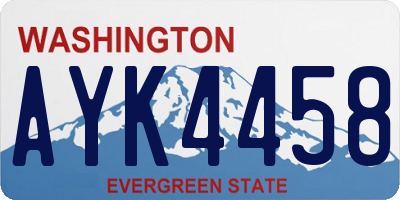 WA license plate AYK4458