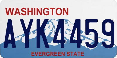 WA license plate AYK4459