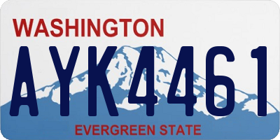WA license plate AYK4461