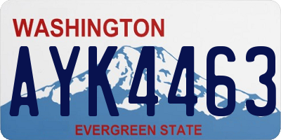 WA license plate AYK4463
