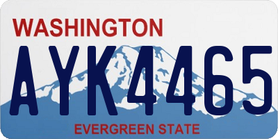 WA license plate AYK4465