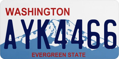 WA license plate AYK4466