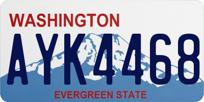 WA license plate AYK4468
