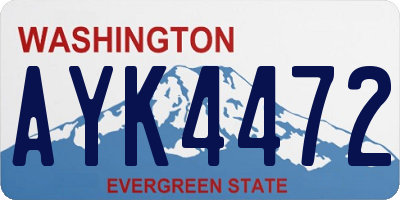 WA license plate AYK4472