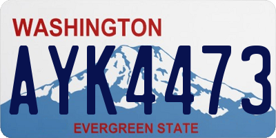 WA license plate AYK4473