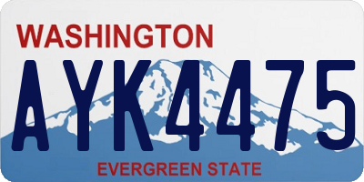 WA license plate AYK4475