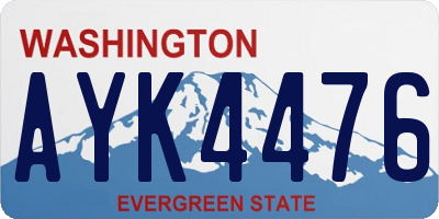 WA license plate AYK4476