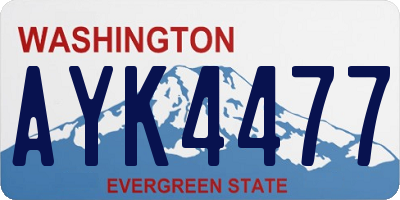WA license plate AYK4477