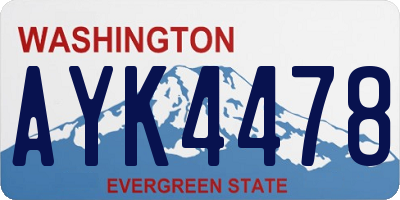 WA license plate AYK4478