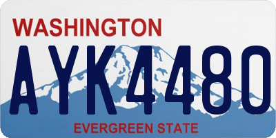 WA license plate AYK4480