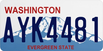 WA license plate AYK4481