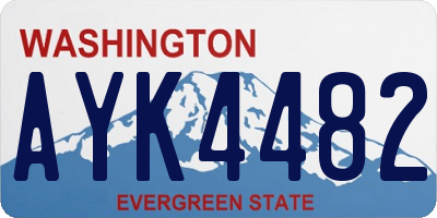 WA license plate AYK4482