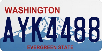 WA license plate AYK4488