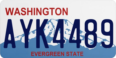 WA license plate AYK4489