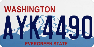 WA license plate AYK4490