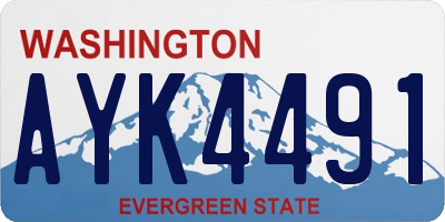 WA license plate AYK4491