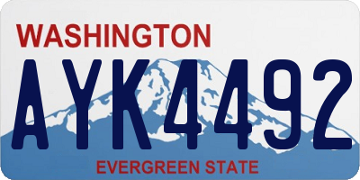 WA license plate AYK4492