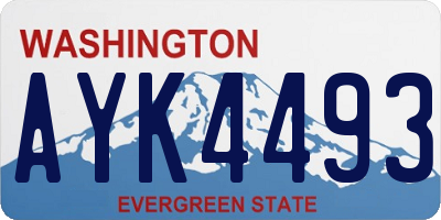 WA license plate AYK4493