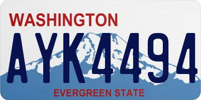 WA license plate AYK4494