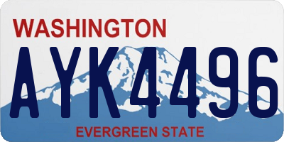 WA license plate AYK4496