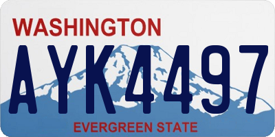 WA license plate AYK4497
