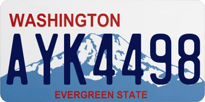 WA license plate AYK4498