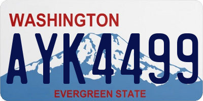 WA license plate AYK4499