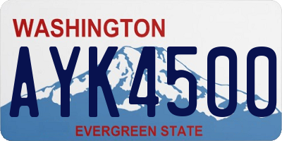 WA license plate AYK4500