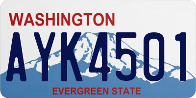 WA license plate AYK4501