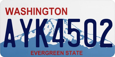 WA license plate AYK4502