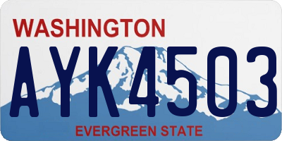WA license plate AYK4503