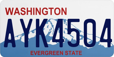 WA license plate AYK4504