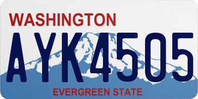 WA license plate AYK4505