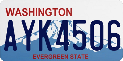 WA license plate AYK4506