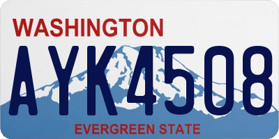 WA license plate AYK4508