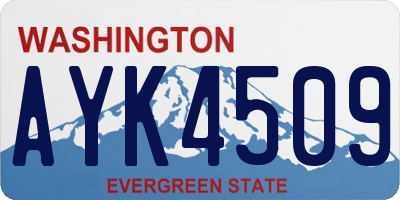 WA license plate AYK4509