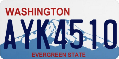 WA license plate AYK4510
