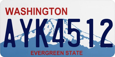 WA license plate AYK4512