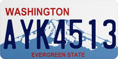 WA license plate AYK4513