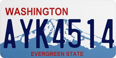 WA license plate AYK4514