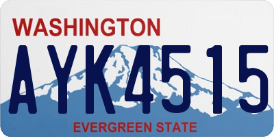 WA license plate AYK4515