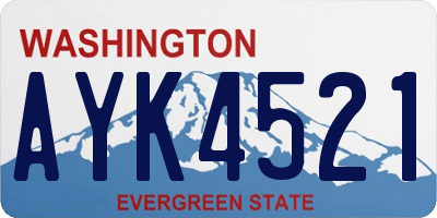 WA license plate AYK4521