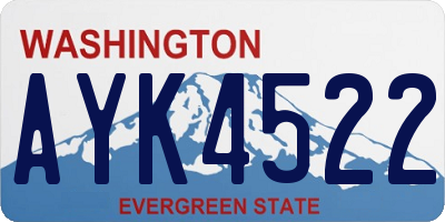 WA license plate AYK4522