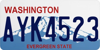WA license plate AYK4523