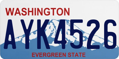 WA license plate AYK4526