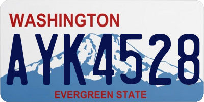 WA license plate AYK4528